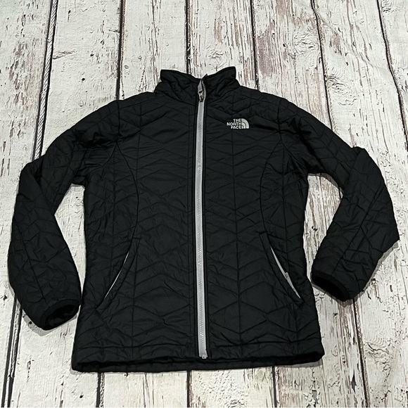 Girls The North Face Black Zip Up Outwear Coat Outerwear Jacket - Picture 1 of 11